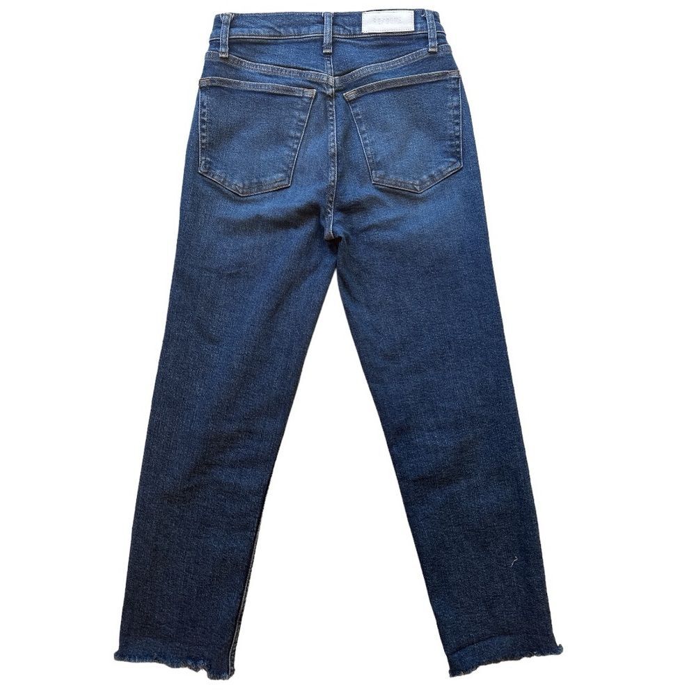 Re/Done 70s High-Rise Stove Pipe Comfort Stretch Raw Hem Denim Jeans Size 26 - Picture 4 of 15